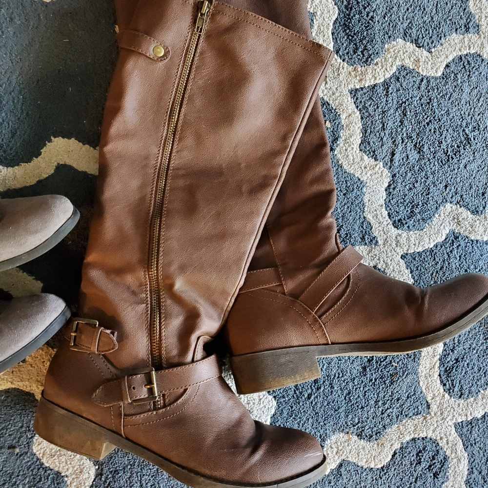 Brown Boots Long Knee-High